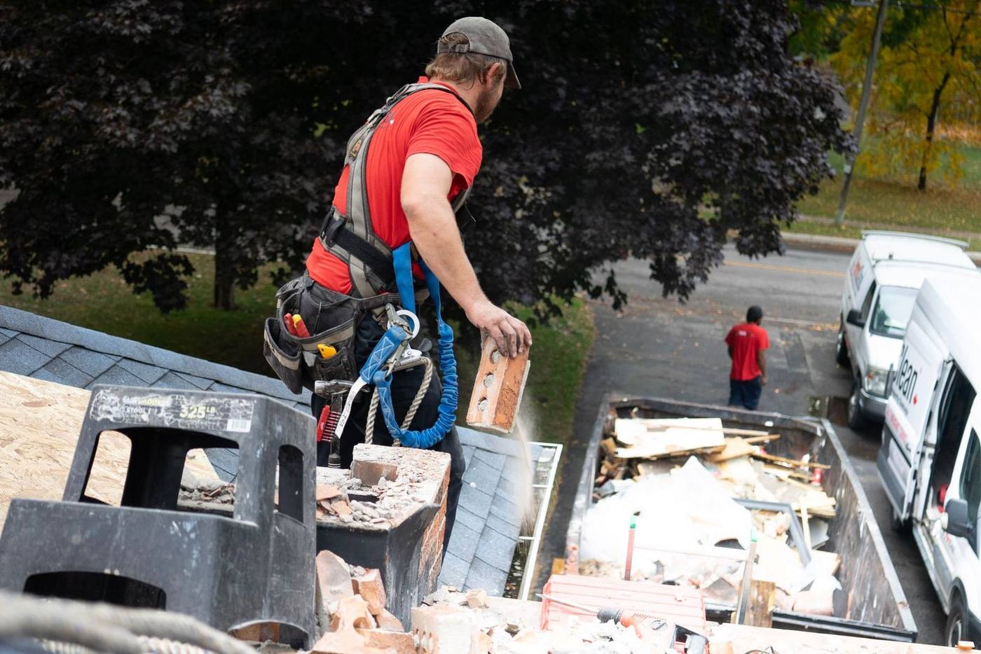 Chargement et évacuation des déchets de chantier